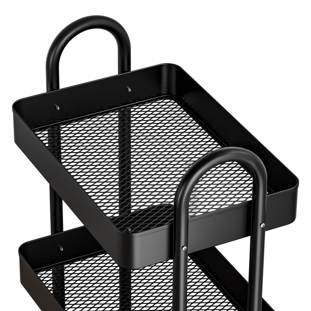 Kitchen & Dining Trolleys: Artiss Storage Trolley Kitchen Cart 4 Tiers Black