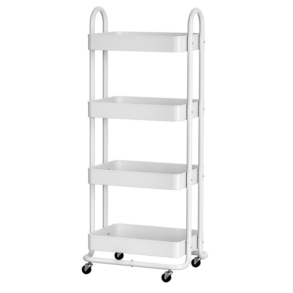 Kitchen & Dining Trolleys: Artiss Storage Trolley Kitchen Cart 4 Tiers White