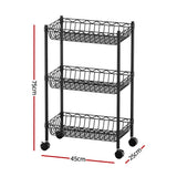 Kitchen & Dining Trolleys: Artiss 3-Tier Shelving Unit Adjustable Garage Storage Kitchen Rack With Wheels