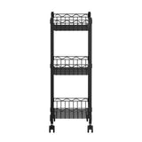 Kitchen & Dining Trolleys: Artiss 3-Tier Shelving Unit Adjustable Garage Storage Kitchen Rack With Wheels