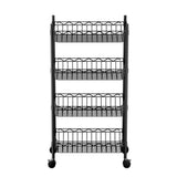 Kitchen & Dining Trolleys: Artiss 4-Tier Shelving Unit Adjustable Garage Storage Kitchen Rack With Wheels