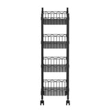 Kitchen & Dining Trolleys: Artiss 4-Tier Shelving Unit Adjustable Garage Storage Kitchen Rack With Wheels