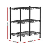 Kitchen & Dining Trolleys: Artiss 3-Tier Shelving Unit Adjustable Garage Storage Shelves Kitchen Rack Steel