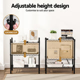 Kitchen & Dining Trolleys: Artiss 3-Tier Shelving Unit Adjustable Garage Storage Shelves Kitchen Rack Steel