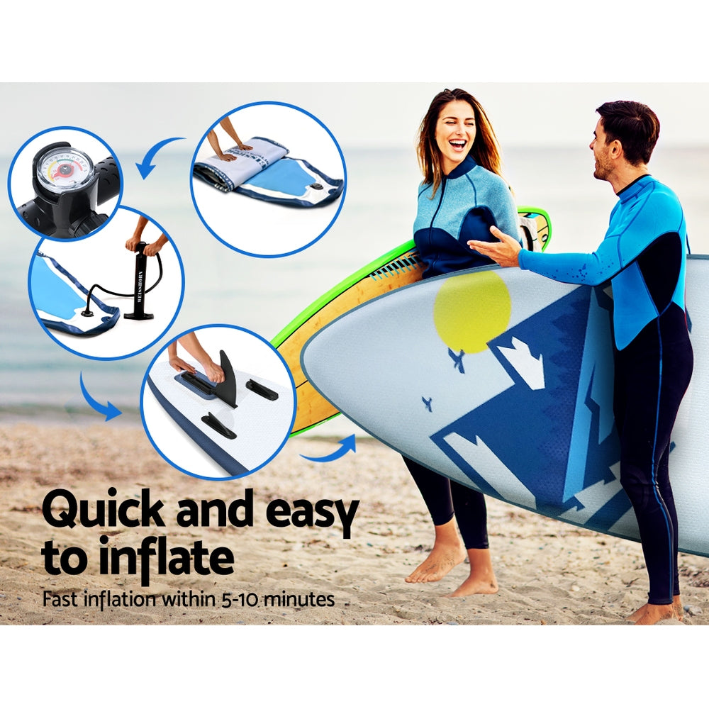 Paddleboards: Weisshorn Stand Up Paddle Board 10.6ft Inflatable SUP Surfboard Paddleboard Kayak Surf Blue