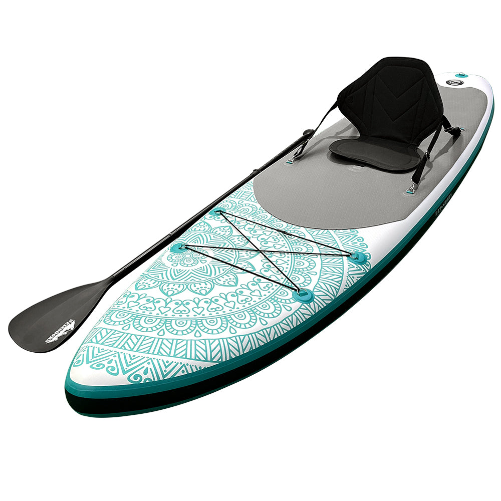 Paddleboards: Weisshorn Stand Up Paddle Board 10.6ft Inflatable SUP Surfboard Paddleboard Kayak Surf Green