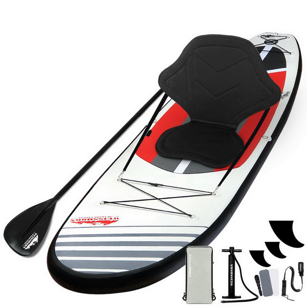 Paddleboards: Weisshorn Stand Up Paddle Board 11ft Inflatable SUP Surfboard Paddleboard Kayak Surf Black