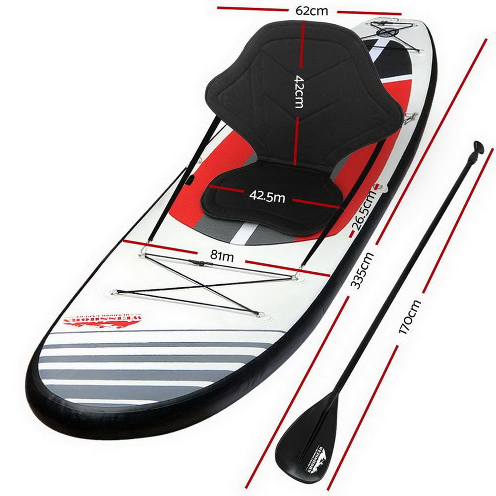 Paddleboards: Weisshorn Stand Up Paddle Board 11ft Inflatable SUP Surfboard Paddleboard Kayak Surf Black