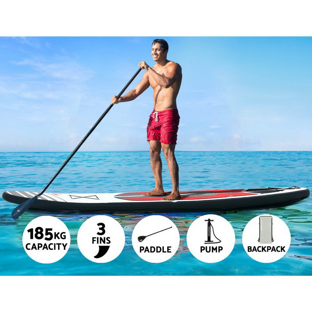 Paddleboards: Weisshorn Stand Up Paddle Board 11ft Inflatable SUP Surfboard Paddleboard Kayak Surf Black