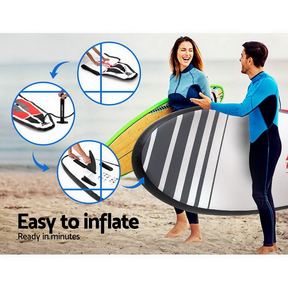 Paddleboards: Weisshorn Stand Up Paddle Board 11ft Inflatable SUP Surfboard Paddleboard Kayak Surf Black