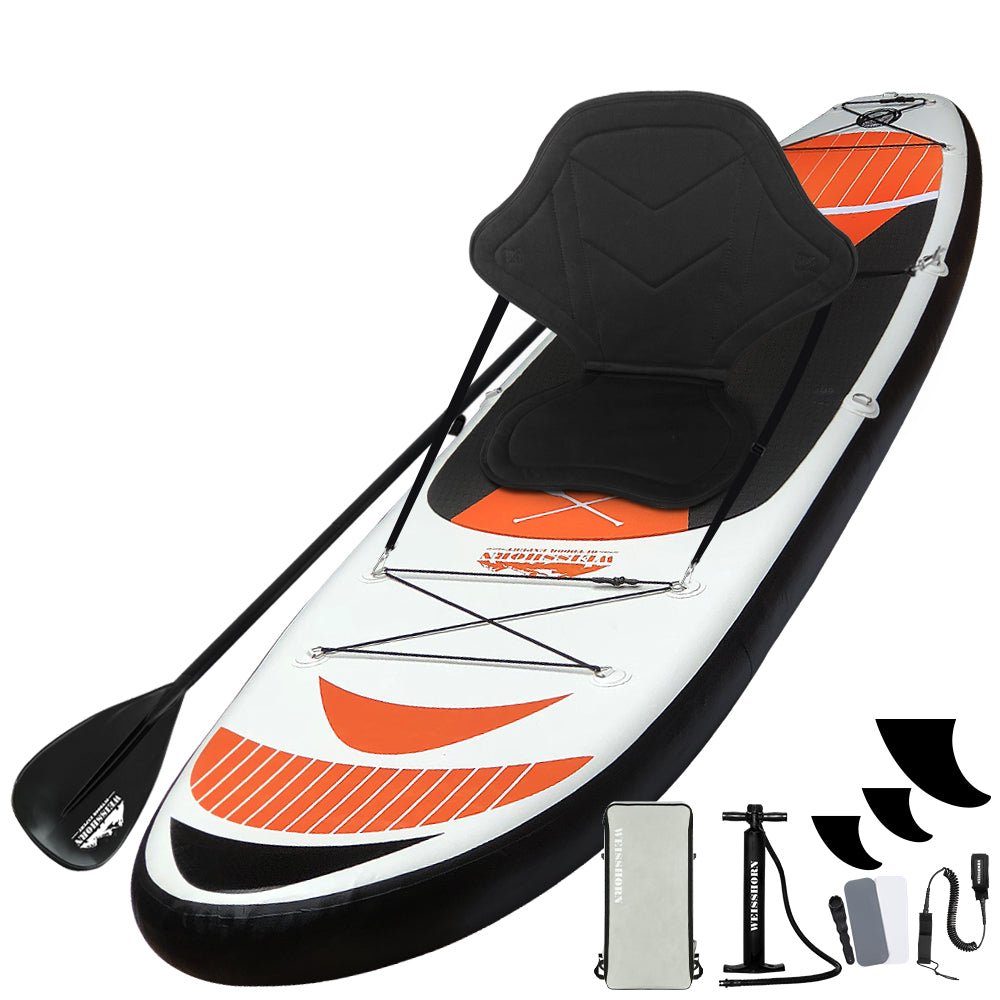 Paddleboards: Weisshorn Stand Up Paddle Board 11ft Inflatable SUP Surfboard Paddleboard Kayak Surf Red