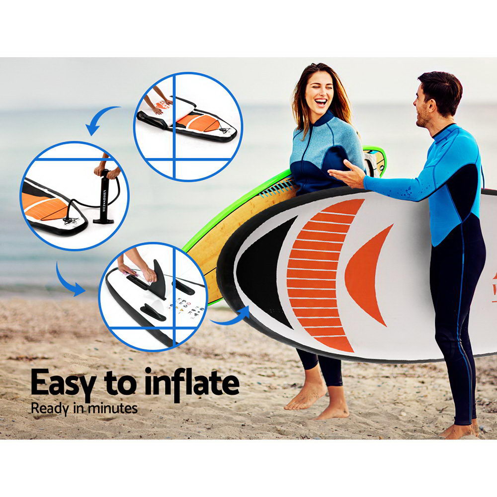 Paddleboards: Weisshorn Stand Up Paddle Board 11ft Inflatable SUP Surfboard Paddleboard Kayak Surf Red
