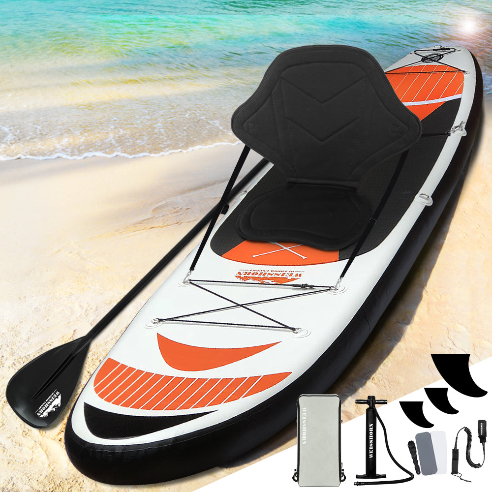 Paddleboards: Weisshorn Stand Up Paddle Board 11ft Inflatable SUP Surfboard Paddleboard Kayak Surf Red