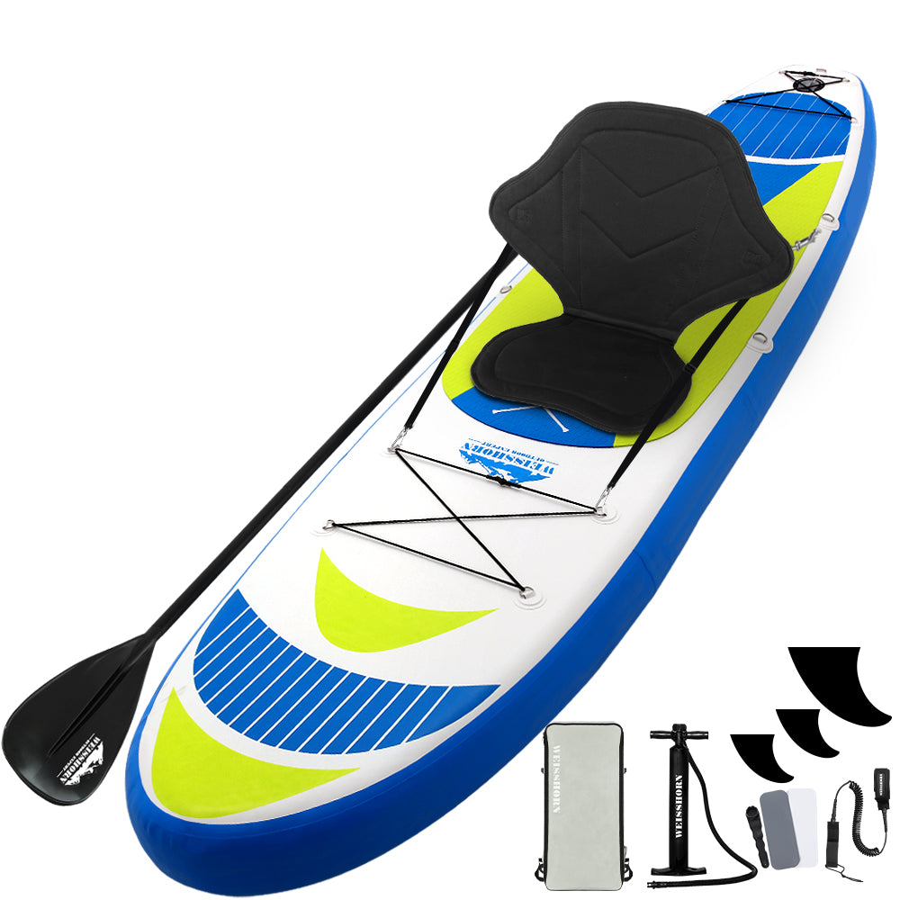 Paddleboards: Weisshorn Stand Up Paddle Board 11ft Inflatable SUP Surfboard Paddleboard Kayak Surf Yellow