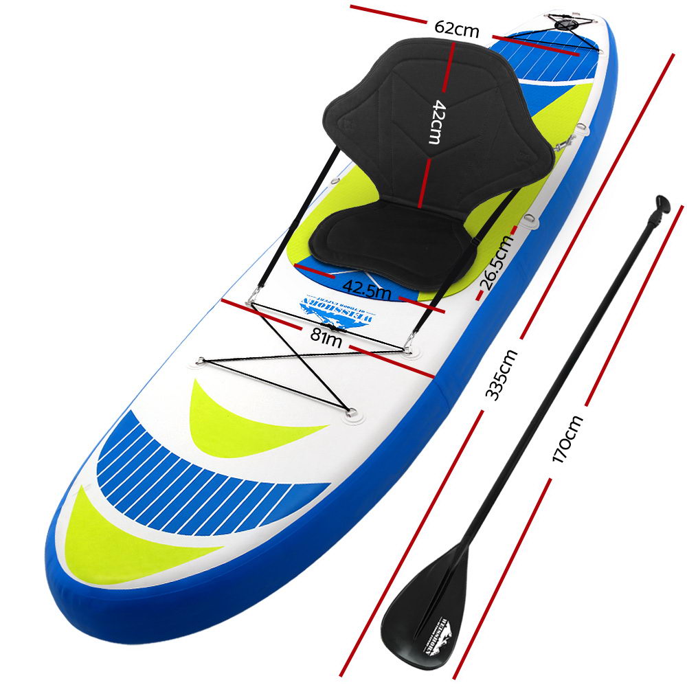 Paddleboards: Weisshorn Stand Up Paddle Board 11ft Inflatable SUP Surfboard Paddleboard Kayak Surf Yellow