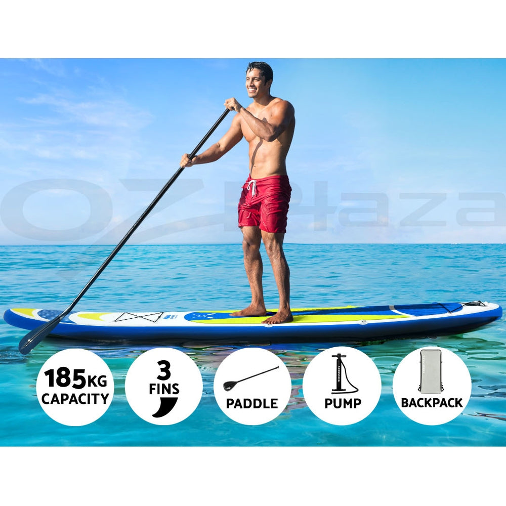 Paddleboards: Weisshorn Stand Up Paddle Board 11ft Inflatable SUP Surfboard Paddleboard Kayak Surf Yellow