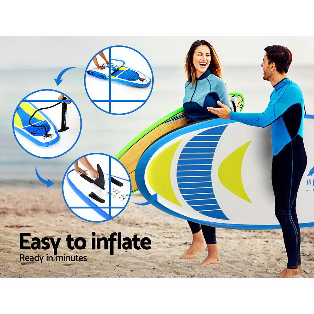 Paddleboards: Weisshorn Stand Up Paddle Board 11ft Inflatable SUP Surfboard Paddleboard Kayak Surf Yellow