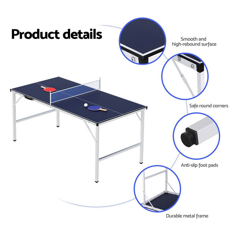 Table Tennis: Everfit Table Tennis Ping Pong Table Portable Foldable Family Game Home Indoor