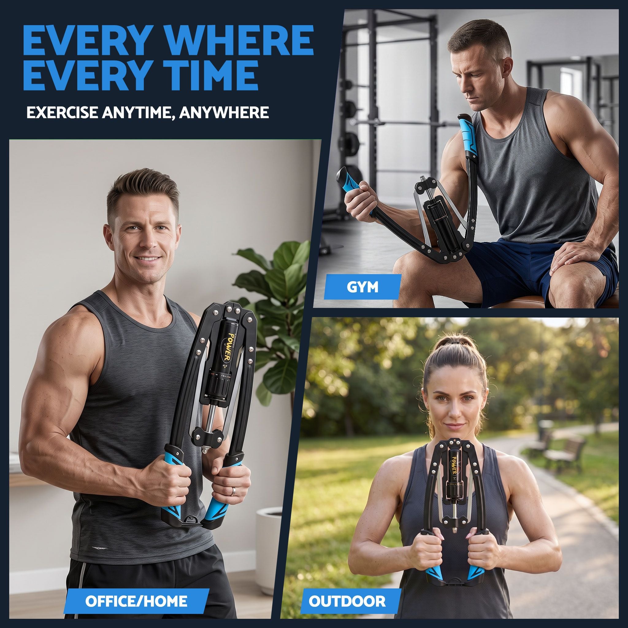 Everfit Twister Arm Exerciser Chest Trainer 10-200kg Adjustable Hydraulic Power