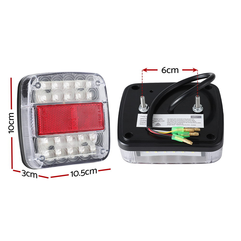 Automotive Lights: Giantz Pair 26 LED Tail Lights Stop Reverse Indicator 12V Ute Trailer Truck