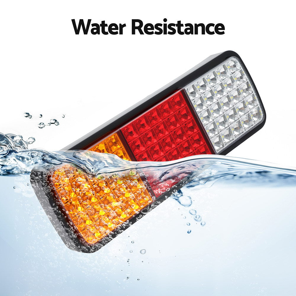 Boating Accessories: Giantz Pair 75 LED Tail Lights Stop Reverse Indicator 12V Ute Trailer Caravan Truck Boat