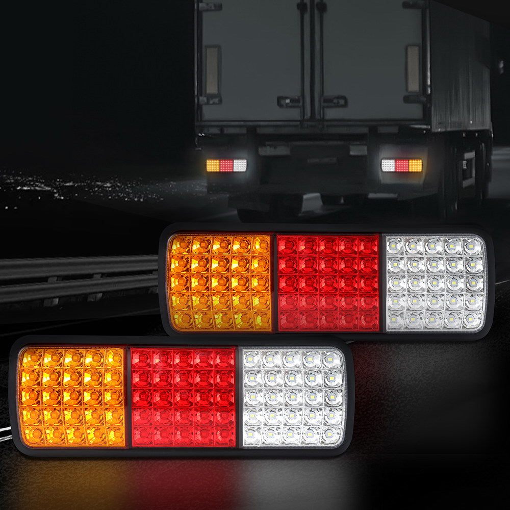 Boating Accessories: Giantz Pair 75 LED Tail Lights Stop Reverse Indicator 12V Ute Trailer Caravan Truck Boat