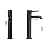 Tap & Sink Accessories: Cefito Bathroom Basin Mixer Tap Round Tall Faucet Vanity Laundry Black