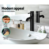 Tap & Sink Accessories: Cefito Bathroom Basin Mixer Tap Round Tall Faucet Vanity Laundry Black