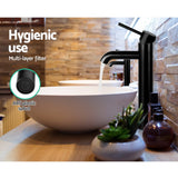 Tap & Sink Accessories: Cefito Bathroom Basin Mixer Tap Round Tall Faucet Vanity Laundry Black
