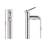 Tap & Sink Accessories: Cefito Bathroom Basin Mixer Tap Round Tall Faucet Vanity Laundry Chrome