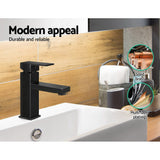Tap & Sink Accessories: Cefito Bathroom Basin Mixer Tap Square Faucet Vanity Laundry Black