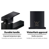 Tap & Sink Accessories: Cefito Bathroom Basin Mixer Tap Square Faucet Vanity Laundry Black