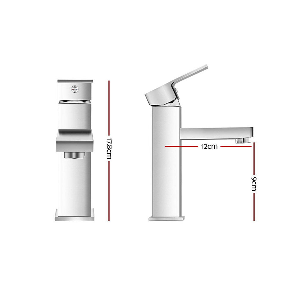 Tap & Sink Accessories: Cefito Bathroom Basin Mixer Tap Square Faucet Vanity Laundry Chrome