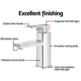 Elegant_Shop-Cefito Bathroom Basin Mixer Tap Square Faucet Vanity Laundry Chrome