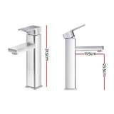 Tap & Sink Accessories: Cefito Bathroom Basin Mixer Tap Square Tall Faucet Vanity Laundry Chrome
