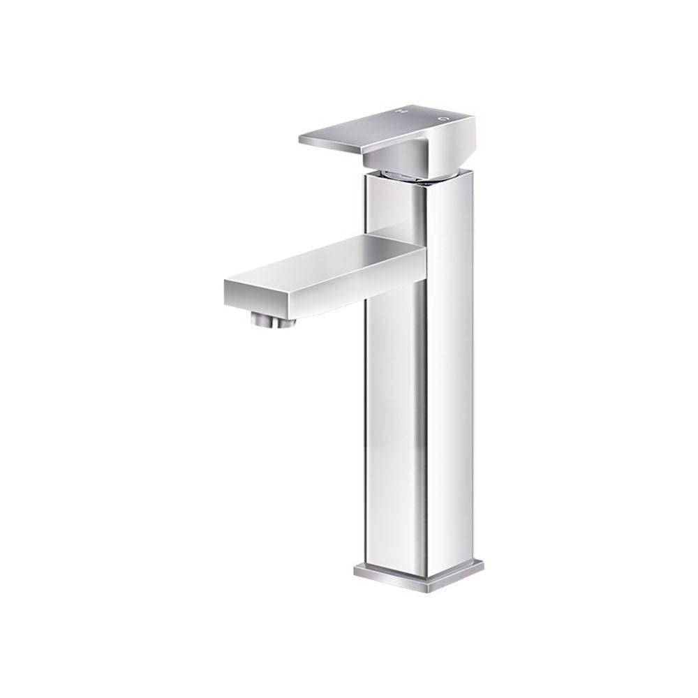 Tap & Sink Accessories: Cefito Bathroom Basin Mixer Tap Square Tall Faucet Vanity Laundry Chrome
