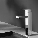 Tap & Sink Accessories: Cefito Bathroom Basin Mixer Tap Square Tall Faucet Vanity Laundry Chrome