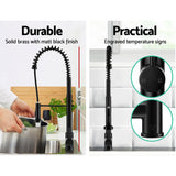 Tap & Sink Accessories: Cefito Kitchen Mixer Tap Pull Down 2 Modes Sink Faucet Basin Laundry Black