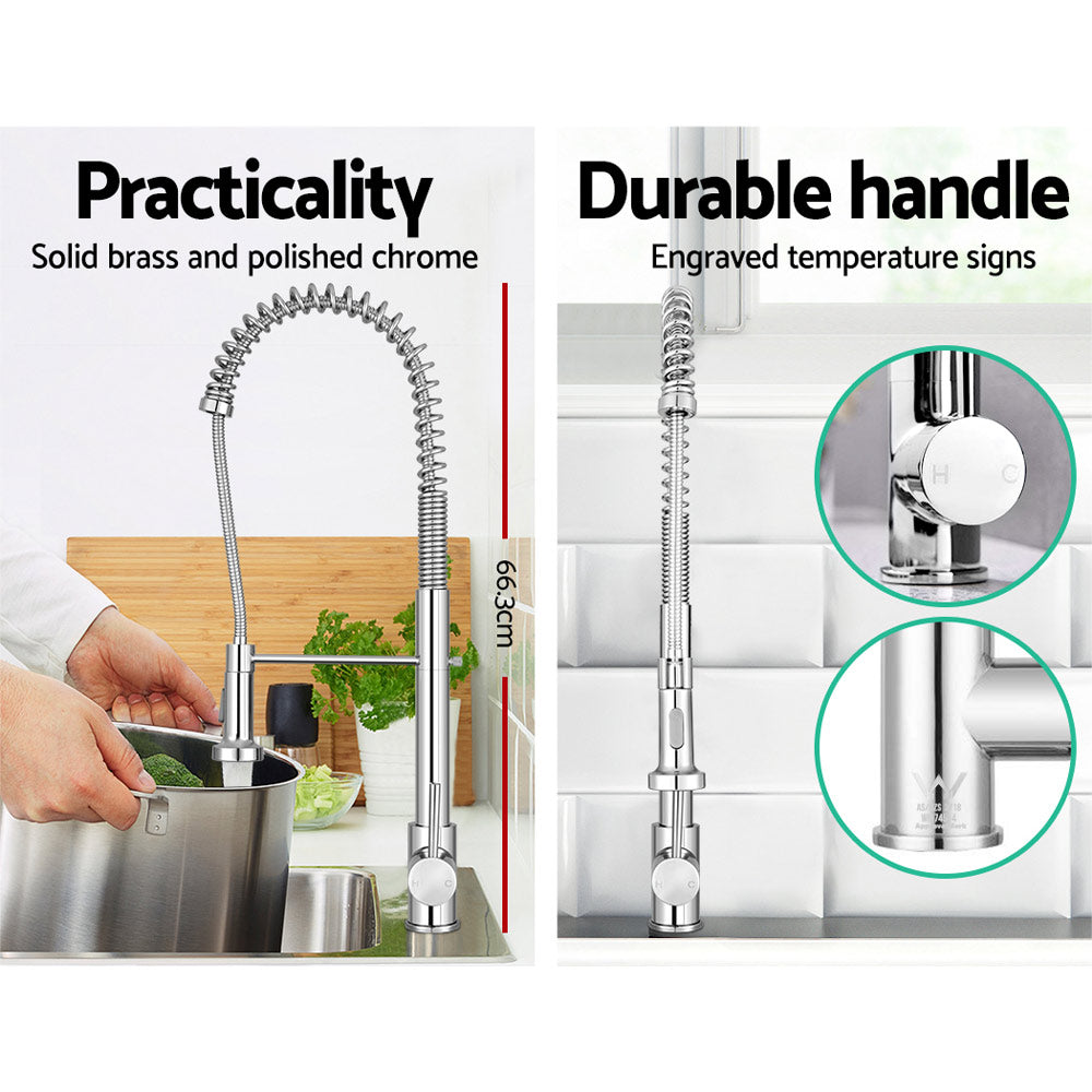 Tap & Sink Accessories: Cefito Kitchen Mixer Tap Pull Down 2 Modes Sink Faucet Basin Laundry Chrome