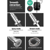 Tap & Sink Accessories: Cefito Kitchen Mixer Tap Pull Down 2 Modes Sink Faucet Basin Laundry Chrome