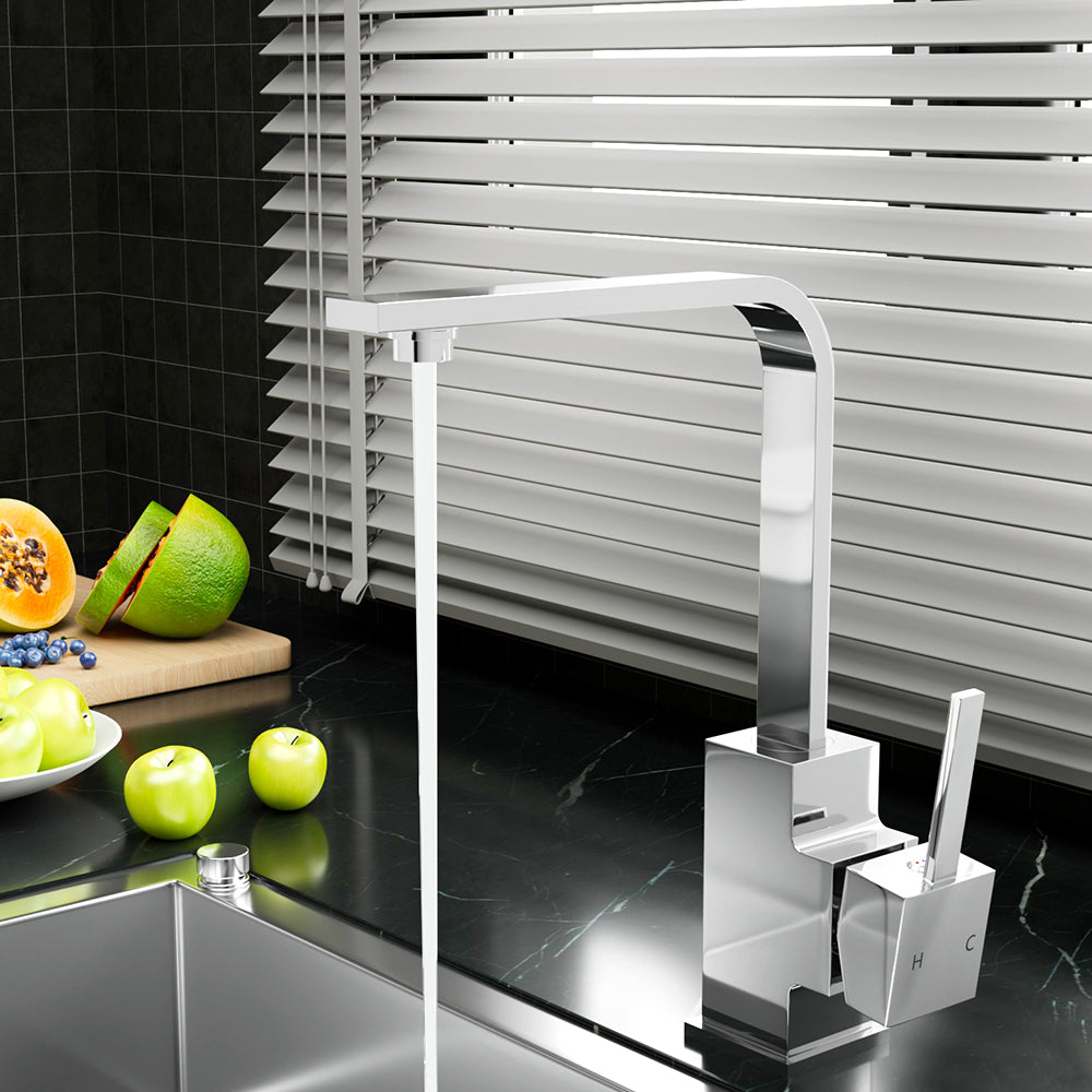 Tap & Sink Accessories: Cefito Kitchen Mixer Tap Mixer Square Sink Faucet Basin Laundry Chrome