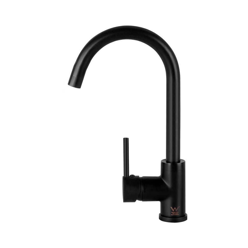 Tap & Sink Accessories: Cefito Kitchen Mixer Tap Mixer Round Sink Faucet Basin Laundry Black
