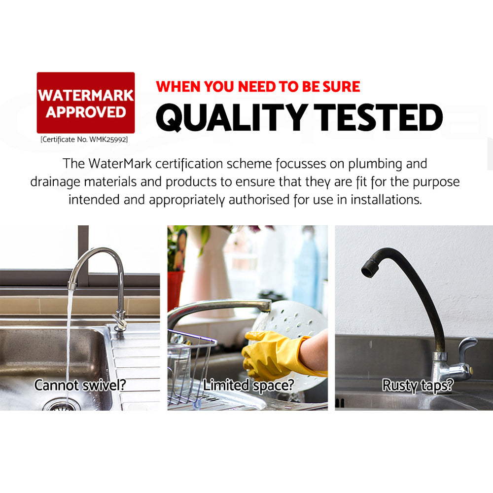 Tap & Sink Accessories: Cefito Kitchen Mixer Tap Mixer Round Sink Faucet Basin Laundry Black