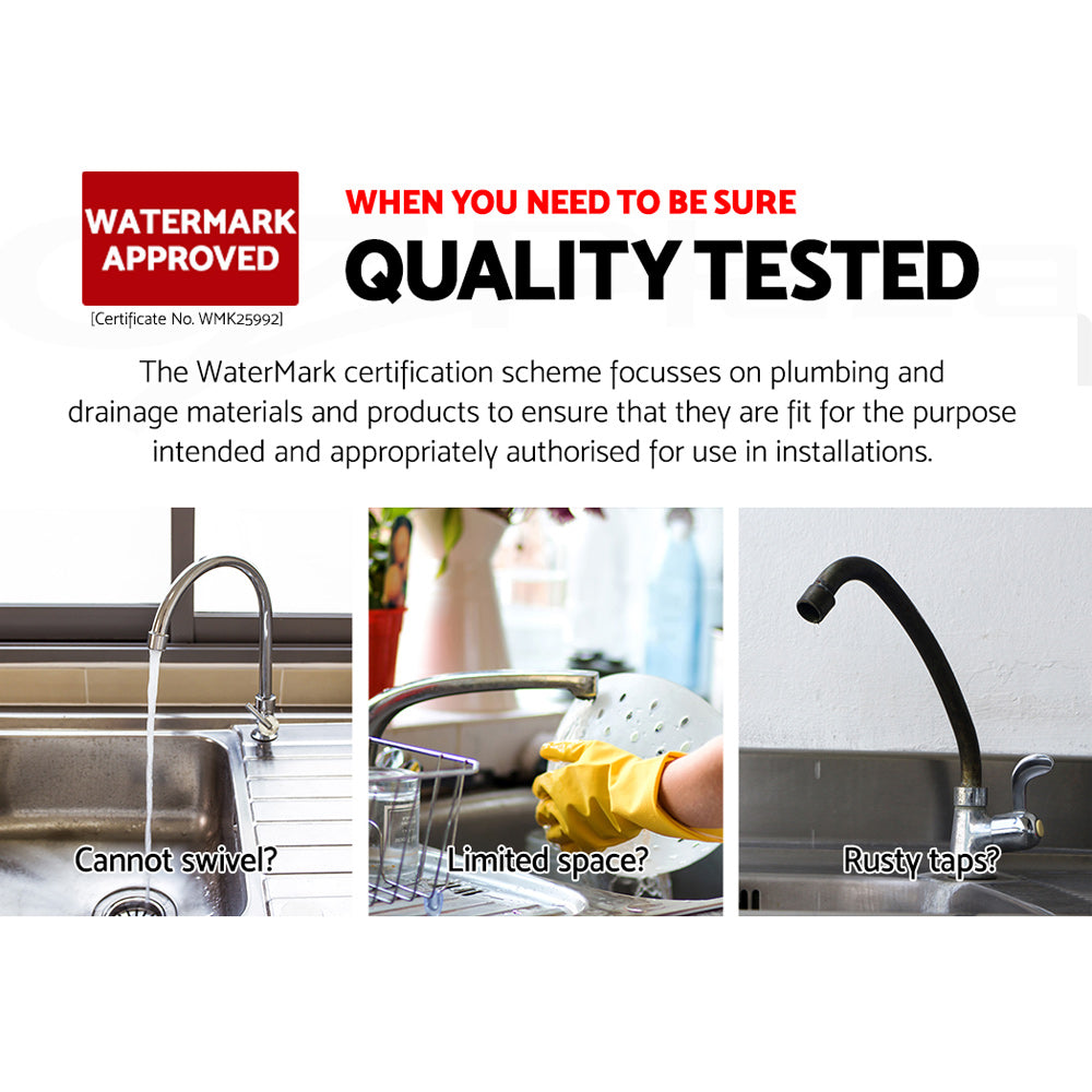 Tap & Sink Accessories: Cefito Kitchen Mixer Tap Mixer Round Sink Faucet Basin Laundry Chrome