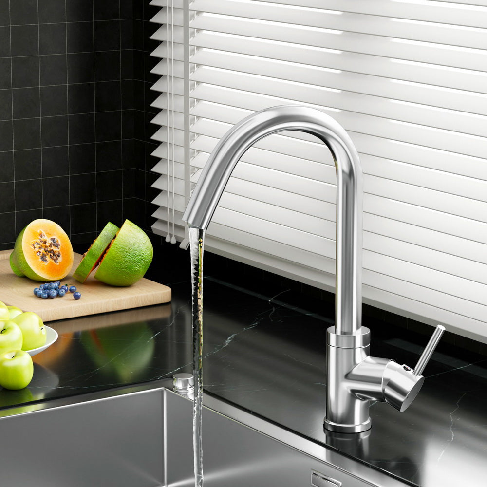 Tap & Sink Accessories: Cefito Kitchen Mixer Tap Mixer Round Sink Faucet Basin Laundry Chrome