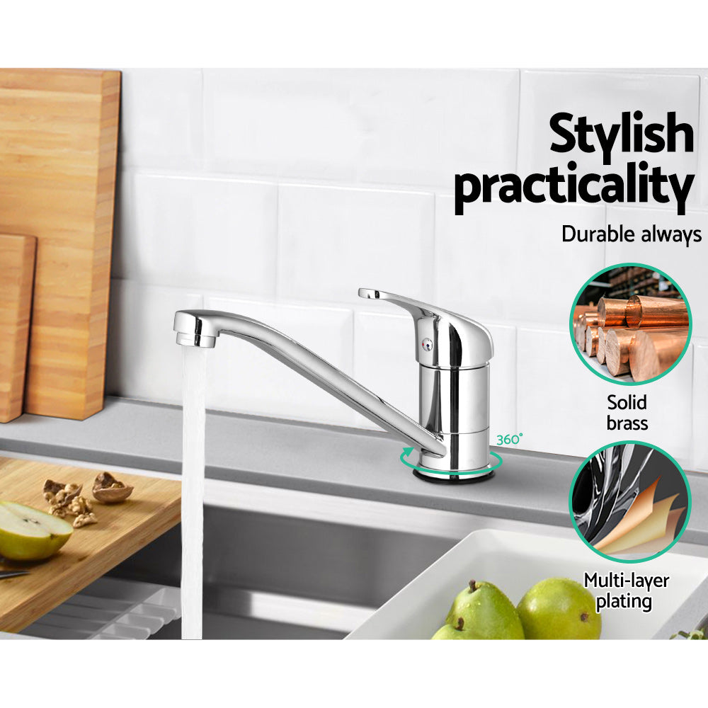 Tap & Sink Accessories: Cefito Kitchen Mixer Tap Mixer Long Spout Sink Faucet Basin Laundry Chrome