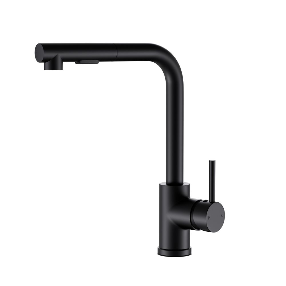 Tap & Sink Accessories: Cefito Kitchen Mixer Tap Pull Out Rectangle 2 Mode Sink Basin Faucet Swivel WELS Black