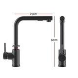 Tap & Sink Accessories: Cefito Kitchen Mixer Tap Pull Out Rectangle 2 Mode Sink Basin Faucet Swivel WELS Black