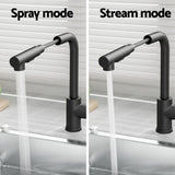 Tap & Sink Accessories: Cefito Kitchen Mixer Tap Pull Out Rectangle 2 Mode Sink Basin Faucet Swivel WELS Black