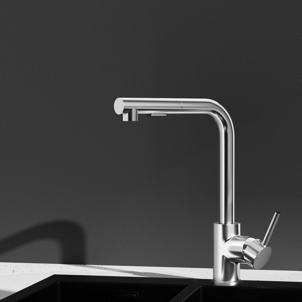 Tap & Sink Accessories: Cefito Kitchen Mixer Tap Pull Out Rectangle 2 Mode Sink Basin Faucet Swivel WELS Chrome